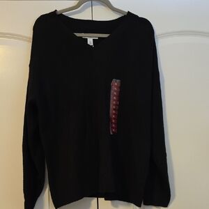 Nine West Black V-Neck Sweater